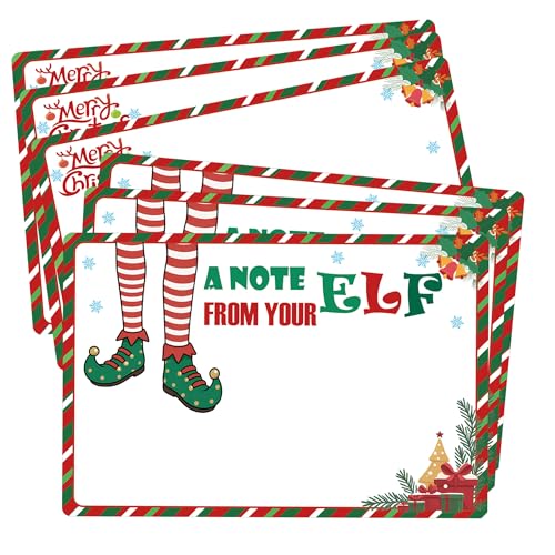 SMARSTICKER Weihnachtselfen-Notizkarten, magische Elfen-Buchstaben, eine Notiz von Ihren Elfen, Beine, Brief für Winterurlaub, Studenten, Überwachungsbericht, Aktivitäten, Schreibwaren, 50 Stück (rot) SMARSTICKER Weihnachtselfen-Notizkarten, magische Elfen-Buchstaben, eine Notiz von Ihren Elfen, Beine, Brief für Winterurlaub, Studenten, Überwachungsbericht, Aktivitäten, Schreibwaren, 50 Stück (rot) von SMARSTICKER