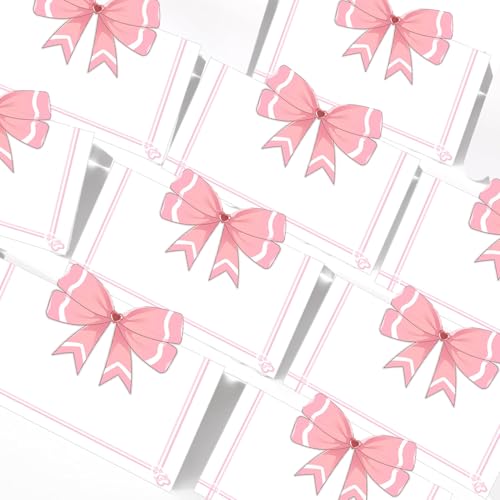 Tischkarten mit Schleife, 100 Stück, Aquarell, Zelt, 5,1 x 8,9 cm, blanko, Grußkarten, Schleifenknoten, Zelt, Namensschild für Kokette, Party, Tischdekoration, Zubehör (Rosa) von SMARSTICKER