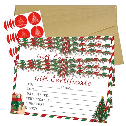 Weihnachts-Geschenkgutscheine für Geschäft, 30 Stück, Urlaubs-Zertifikatskarte mit Kraftumschlägen und Aufklebern für Restaurants, Spa, Schönheit, Make-up, Friseursalon Weihnachts-Geschenkgutscheine für Geschäft, 30 Stück, Urlaubs-Zertifikatskarte mit Kraftumschlägen und Aufklebern für Restaurants, Spa, Schönheit, Make-up, Friseursalon von SMARSTICKER