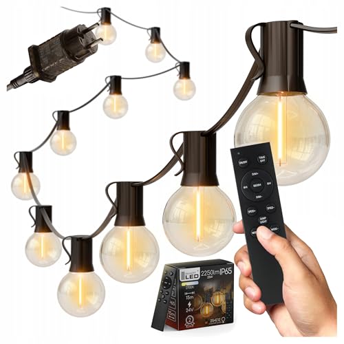 SMART LED Lichterkette außen 15m warmweiß – 9 Modi, dimmbar, wasserdicht, mit Stecker & Fernbedienung, LED Garten Lichterkette für Terrasse, Balkon, Party, Pavillon, Zelt SMART LED Lichterkette außen 15m warmweiß – 9 Modi, dimmbar, wasserdicht, mit Stecker & Fernbedienung, LED Garten Lichterkette für Terrasse, Balkon, Party, Pavillon, Zelt von SMART LED