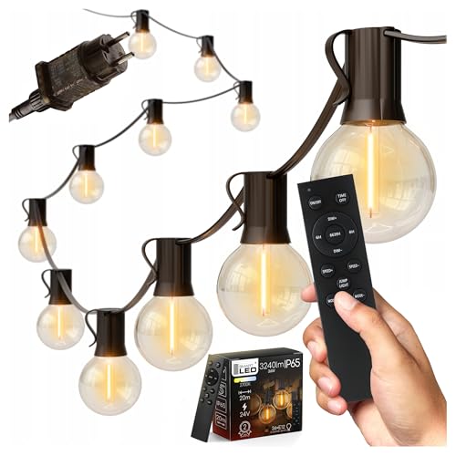SMART LED Lichterkette außen 20m warmweiß – 9 Modi, dimmbar, wasserdicht, mit Stecker & Fernbedienung, LED Garten Lichterkette für Terrasse, Balkon, Party, Pavillon, Zelt SMART LED Lichterkette außen 20m warmweiß – 9 Modi, dimmbar, wasserdicht, mit Stecker & Fernbedienung, LED Garten Lichterkette für Terrasse, Balkon, Party, Pavillon, Zelt von SMART LED