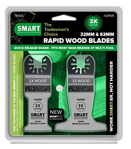 SMART Rapid Holzklingenset - 2er Pack (32mm & 63mm) - Trade Series - Universelle Passung - Hohe Qualität - Super-schnelles Schneiden von Holz von SMART