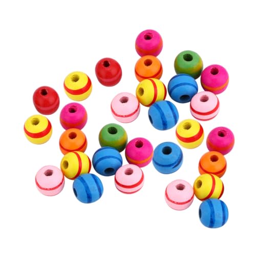 SMASOLO 100 Stück Bunte Runde Holzperlen für DIY Schmuckherstellung Bastelperlen für Armbänder Halsketten Kreative Schmuck Accessoires Vielseitig Einsetzbar von SMASOLO