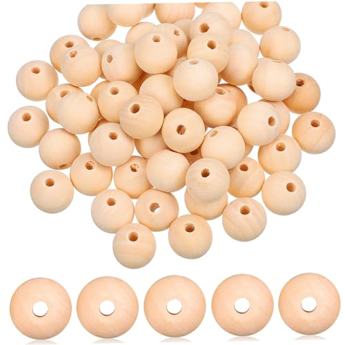 SMASOLO 200Stücke Holzperlen Runde Holzperlen zum Basteln Dekorative Holzperlen für DIY Schmuckherstellung Naturholz Spacer Perlen für Armbänder und Projekte von SMASOLO