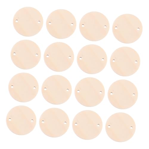 SMASOLO 50 Stück Teiliges Runde Holzscheiben Anhänger für Schmuckherstellung Naturbelassene DIY Charms für Damen Langlebige Ohrschmuck Zubehör Kreative Bastelmaterialien von SMASOLO