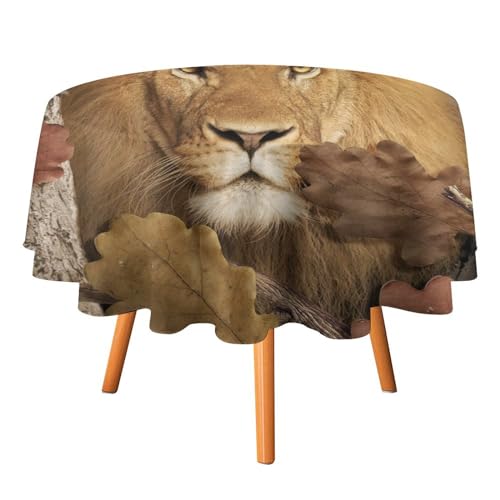 Abstrakte, rustikale Tischdecke mit Löwenhütte, rund, 91,4 cm, für Küche und Esszimmer, Tischdecke mit Jagdmotiv, Camouflage-Herbsttiere für den Urlaub, runde Tischdecken Abstrakte, rustikale Tischdecke mit Löwenhütte, rund, 91,4 cm, für Küche und Esszimmer, Tischdecke mit Jagdmotiv, Camouflage-Herbsttiere für den Urlaub, runde Tischdecken von SMAZDFXX
