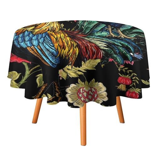 Abstrakte Bauernhaus-Hahn-Tischdecke, rund, 177,8 cm, süßes Tier, rustikales Hühnerblumenmuster für Küche und Esszimmer Abstrakte Bauernhaus-Hahn-Tischdecke, rund, 177,8 cm, süßes Tier, rustikales Hühnerblumenmuster für Küche und Esszimmer von SMAZDFXX