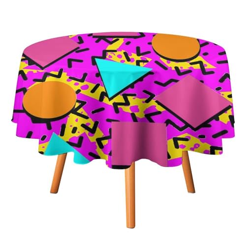 Bunte Tischdecken im Stil der 80er und 90er Jahre, rund, 91,4 cm, geometrisches Muster, Retro, rund, Graffiti, modisch, psychedelisches Design für Küche und Esszimmer Bunte Tischdecken im Stil der 80er und 90er Jahre, rund, 91,4 cm, geometrisches Muster, Retro, rund, Graffiti, modisch, psychedelisches Design für Küche und Esszimmer von SMAZDFXX