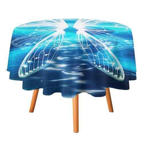 Coole Tischdecke mit Schmetterlingsflügeln, rund, 177,8 cm, Fantasy-Galaxie-Nacht, wunderschöne Flügel im Neon-Design für Küche und Esszimmer, Tischdecke Coole Tischdecke mit Schmetterlingsflügeln, rund, 177,8 cm, Fantasy-Galaxie-Nacht, wunderschöne Flügel im Neon-Design für Küche und Esszimmer, Tischdecke von SMAZDFXX