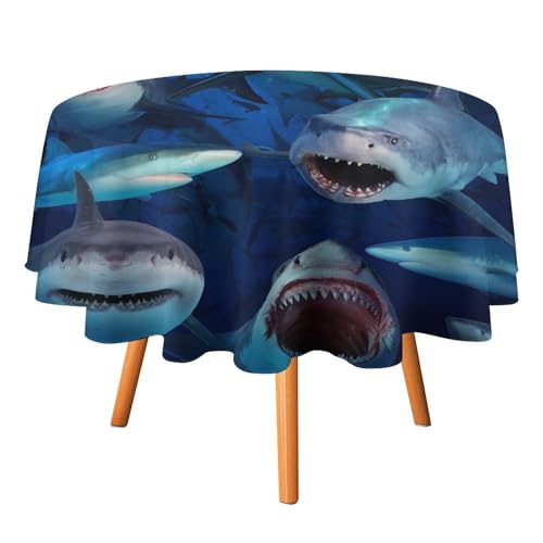 Coole Tischdecken mit Haien in der Unterwasserwelt, rund, 91,4 cm, Wildtiere, Meerestiere, Haie für Küche und Esszimmer Coole Tischdecken mit Haien in der Unterwasserwelt, rund, 91,4 cm, Wildtiere, Meerestiere, Haie für Küche und Esszimmer von SMAZDFXX