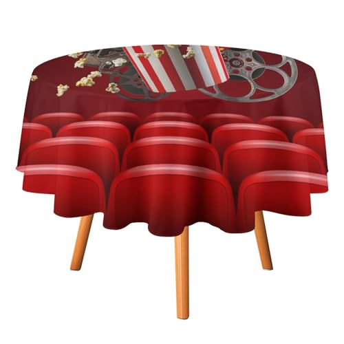 Kino-Tischdecken, rund, 91,4 cm, abstraktes modernes Kunst-Filmrollen-Getränkekarten-Thema-Muster für Tischdecke für Küche und Esszimmer Kino-Tischdecken, rund, 91,4 cm, abstraktes modernes Kunst-Filmrollen-Getränkekarten-Thema-Muster für Tischdecke für Küche und Esszimmer von SMAZDFXX