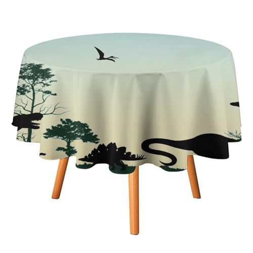 Niedliche Dinosaurier-Tischdecken, rund, 91,4 cm, Cartoon-Dschungeltier-Wildtier-Thema, Dino für Küche und Esszimmer, Tischdecke Niedliche Dinosaurier-Tischdecken, rund, 91,4 cm, Cartoon-Dschungeltier-Wildtier-Thema, Dino für Küche und Esszimmer, Tischdecke von SMAZDFXX
