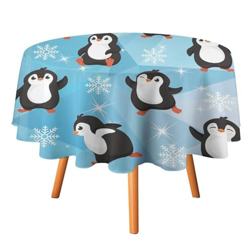 Niedliche Pinguin-Tischdecken, rund, 91,4 cm, für Tische, lustige Cartoon-Tischdecken mit kleinem Pinguin-Mädchen, EIS- und Schneeflockenmotiv für Küche und Esszimmer Niedliche Pinguin-Tischdecken, rund, 91,4 cm, für Tische, lustige Cartoon-Tischdecken mit kleinem Pinguin-Mädchen, EIS- und Schneeflockenmotiv für Küche und Esszimmer von SMAZDFXX