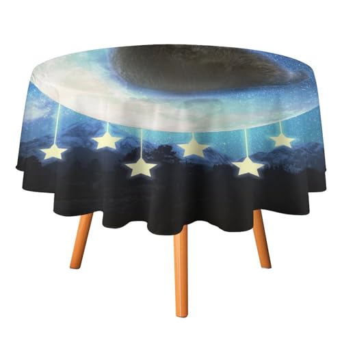 Niedliche Tischdecken mit Tierbärenmotiv, rund, 91,4 cm, für Tische, lustige Tischdecken mit Cartoon-Motiven, Sternenhimmel, Galaxie, Bär und Mond für Küche und Esszimmer Niedliche Tischdecken mit Tierbärenmotiv, rund, 91,4 cm, für Tische, lustige Tischdecken mit Cartoon-Motiven, Sternenhimmel, Galaxie, Bär und Mond für Küche und Esszimmer von SMAZDFXX