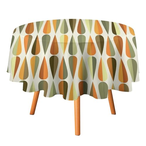 Retro-Tischdecken aus der Mitte des Jahrhunderts, rund, 91,4 cm, abstrakte Moderne Kunst, bunt, Regenbogen, geometrisch, Mitte des Jahrhunderts, für Küche und Esszimmer, Tischdecke Retro-Tischdecken aus der Mitte des Jahrhunderts, rund, 91,4 cm, abstrakte Moderne Kunst, bunt, Regenbogen, geometrisch, Mitte des Jahrhunderts, für Küche und Esszimmer, Tischdecke von SMAZDFXX