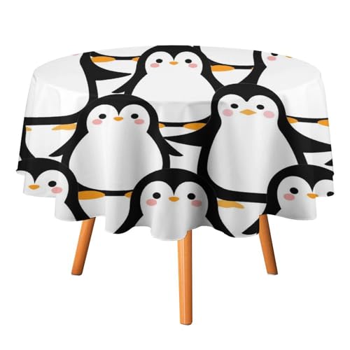Runde Tischdecke mit Cartoon-Pinguin, 152,4 cm, für Küche und Esszimmer, lustige, süße kleine Pinguin-Tischdecke für den Winter, für den Urlaub, runde Tischdecken Runde Tischdecke mit Cartoon-Pinguin, 152,4 cm, für Küche und Esszimmer, lustige, süße kleine Pinguin-Tischdecke für den Winter, für den Urlaub, runde Tischdecken von SMAZDFXX
