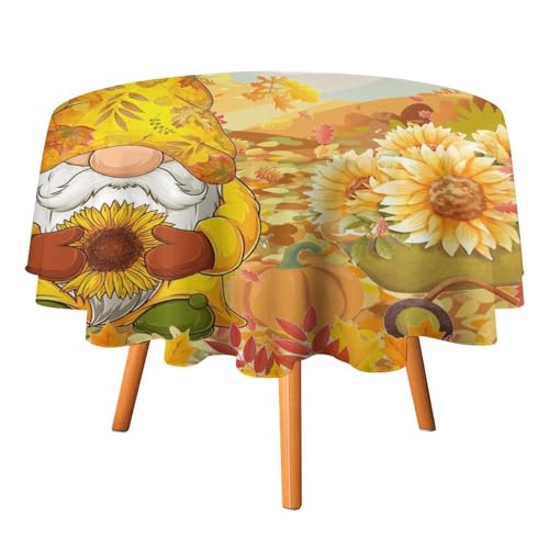 Tischdecke mit Aquarell-Herbst-Sonnenblumen-Zwergen, rund, 152,4 cm, modernes Bauernhof-Herbsternte-Ahornblatt-Kürbisse für Küche und Esszimmer Tischdecke mit Aquarell-Herbst-Sonnenblumen-Zwergen, rund, 152,4 cm, modernes Bauernhof-Herbsternte-Ahornblatt-Kürbisse für Küche und Esszimmer von SMAZDFXX