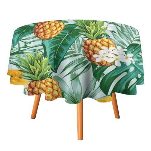 Tischdecke mit Sommermotiv „Tropische Früchte, rund, 152,4 cm, lustige Aquarell-Tischdecke mit Kiefern- und Palmblättern, Wassermelone für Küche und Esszimmer Tischdecke mit Sommermotiv „Tropische Früchte, rund, 152,4 cm, lustige Aquarell-Tischdecke mit Kiefern- und Palmblättern, Wassermelone für Küche und Esszimmer von SMAZDFXX