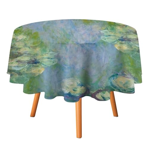 Tischdecken im Retro-Stil im antiken Monet-Stil, rund, 178 cm, Aquarell-Ölgemälde, Frühlingsgarten, Florlas Lotus, für Küche und Esszimmer Tischdecken im Retro-Stil im antiken Monet-Stil, rund, 178 cm, Aquarell-Ölgemälde, Frühlingsgarten, Florlas Lotus, für Küche und Esszimmer von SMAZDFXX