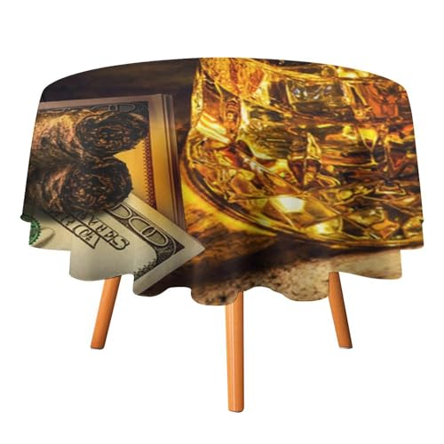Tischdecken mit Biergeld-Motiv, rund, 91,4 cm, Vintage-Muster mit 100-Dollar-Scheinen, Bier für Küche und Esszimmer Tischdecken mit Biergeld-Motiv, rund, 91,4 cm, Vintage-Muster mit 100-Dollar-Scheinen, Bier für Küche und Esszimmer von SMAZDFXX