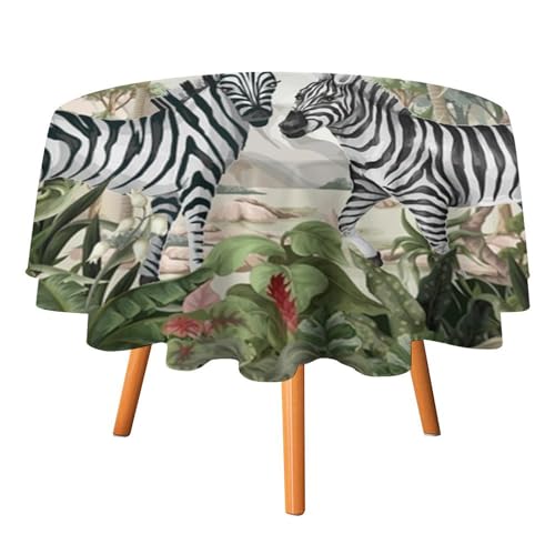 Tischdecken mit abstraktem Zebra-Print, rund, 91,4 cm, für Tische, Aquarell, Bauernhaus, Wildtiere, Zebra, tropischer Dschungel, Tischdecken für Küche und Esszimmer Tischdecken mit abstraktem Zebra-Print, rund, 91,4 cm, für Tische, Aquarell, Bauernhaus, Wildtiere, Zebra, tropischer Dschungel, Tischdecken für Küche und Esszimmer von SMAZDFXX