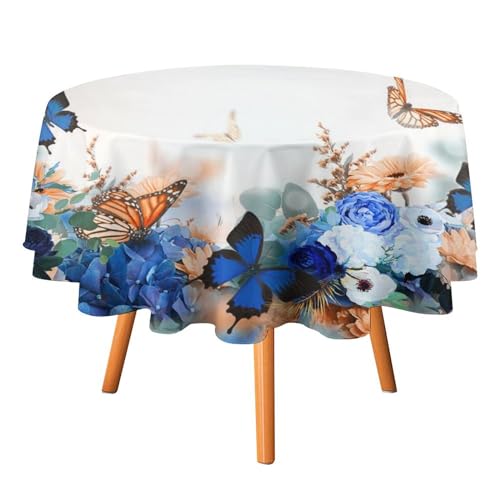 Wunderschöne Tischdecken mit Schmetterlingen, rund, 91,4 cm, abstrakte, Moderne Kunst, Märchen, Blumen- und Schmetterlings-Tischdecken, waschbar für den Innen- und Außenbereich Wunderschöne Tischdecken mit Schmetterlingen, rund, 91,4 cm, abstrakte, Moderne Kunst, Märchen, Blumen- und Schmetterlings-Tischdecken, waschbar für den Innen- und Außenbereich von SMAZDFXX
