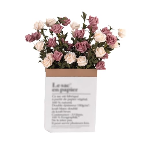 SMDLG Realistisch 20 PCs Foam Künstliche Rosen Blumen mit Papiertüten Realistische falsche Blume für Heimküche Gartenparty Dekoration Mehrzweck SMDLG Realistisch 20 PCs Foam Künstliche Rosen Blumen mit Papiertüten Realistische falsche Blume für Heimküche Gartenparty Dekoration Mehrzweck von SMDLG