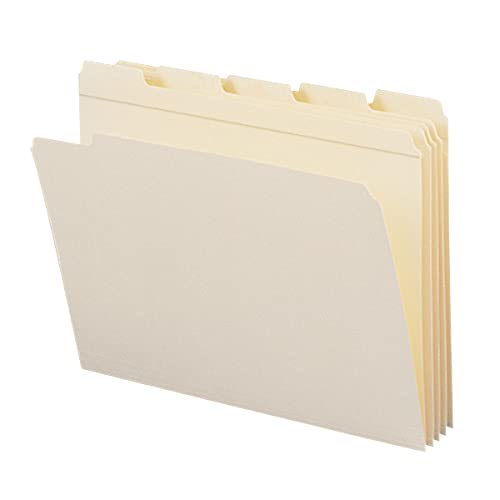 Smead Schnellhefter 10356, verstärkte 1/5-Zuschnitt-Registerkarte, verschiedene Positionen, Briefgröße, Manila, 100 Stück pro Box von SMEAD