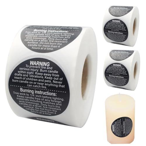 Candle Warning Labels 1000 PCS/2 Rolls 1, 5-Zoll-Runde Kerzenwarnaufkleber Selbstklebende Aufkleber Sicherheitsetiketten für die Herstellung von DIY-Jars Style 2 Candle Warning Labels 1000 PCS/2 Rolls 1, 5-Zoll-Runde Kerzenwarnaufkleber Selbstklebende Aufkleber Sicherheitsetiketten für die Herstellung von DIY-Jars Style 2 von SMELEYOU