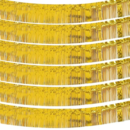 SMELEYOU 6pcs Fringe Garland 12x118 Zoll Fringe Banner Metallic Girland Wand Hängende Lamettlampfer Gold Folie Vorhang für Hochzeits Geburtstagsfeiern Urlaubsdekoration Dekor SMELEYOU 6pcs Fringe Garland 12x118 Zoll Fringe Banner Metallic Girland Wand Hängende Lamettlampfer Gold Folie Vorhang für Hochzeits Geburtstagsfeiern Urlaubsdekoration Dekor von SMELEYOU