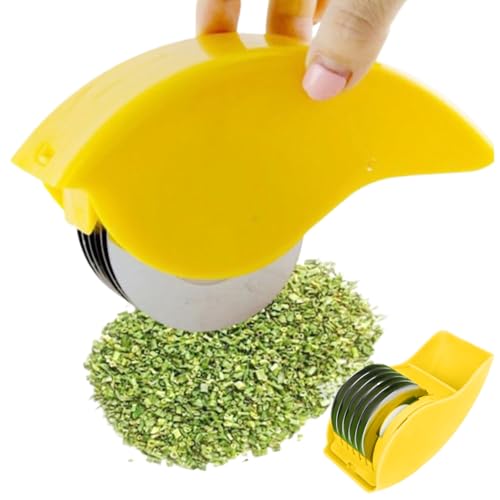 SMELEYOU KräUterschneider Kräuterrolle mit 6 Klingenhandbuch Kräutermühle Edelstahl PP Kräuterschneider scharfe abnehmbare waschbare Küche Gadgets für Koriantro Frühlingsraum Gelb SMELEYOU KräUterschneider Kräuterrolle mit 6 Klingenhandbuch Kräutermühle Edelstahl PP Kräuterschneider scharfe abnehmbare waschbare Küche Gadgets für Koriantro Frühlingsraum Gelb von SMELEYOU