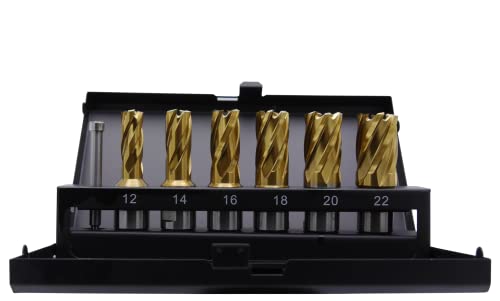 SMI TIN Kernbohrer SET 7 teilig 19 Weldon bestehend aus Kernbohrer 12, 14, 16, 18, 20, 22 und Zentrierbohrer Schnittiefe 30 mm SMI TIN Kernbohrer SET 7 teilig 19 Weldon bestehend aus Kernbohrer 12, 14, 16, 18, 20, 22 und Zentrierbohrer Schnittiefe 30 mm von SMI Swiss Made Industries GmbH