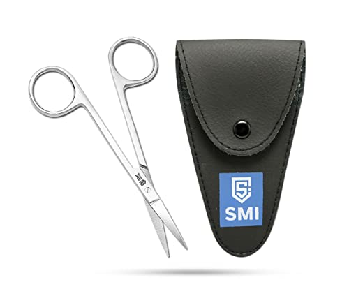 SMI Bartschere für Männer Schnurrbartschere Augenbrauenschere kleine Schere Für Gesichtshaare und Ohrhaare Edelstahl Pflegeschere mit Etui SMI Bartschere für Männer Schnurrbartschere Augenbrauenschere kleine Schere Für Gesichtshaare und Ohrhaare Edelstahl Pflegeschere mit Etui von SMI