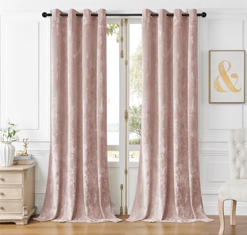 SMILETIME Pinke Pannesamt-Vorhänge, luxuriös, wärmeisoliert, schalldicht, für Wohnzimmer, Schlafzimmer, Büro, weich und langlebig, lichtfilternde Fensterbehandlungen, 2 Paneele, 132,1 x 243,8 cm SMILETIME Pinke Pannesamt-Vorhänge, luxuriös, wärmeisoliert, schalldicht, für Wohnzimmer, Schlafzimmer, Büro, weich und langlebig, lichtfilternde Fensterbehandlungen, 2 Paneele, 132,1 x 243,8 cm von SMILETIME
