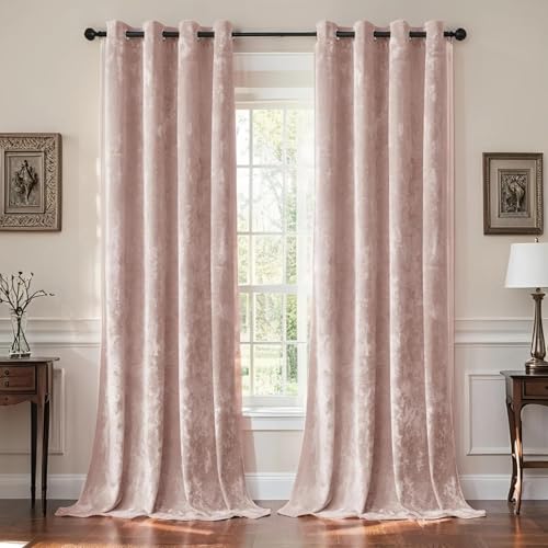 SMILETIME Pinke Pannesamt-Vorhänge, luxuriös, wärmeisoliert, schalldicht, für Wohnzimmer, Schlafzimmer, Büro, weich und langlebig, lichtfilternde Fensterbehandlungen, 2 Paneele SMILETIME Pinke Pannesamt-Vorhänge, luxuriös, wärmeisoliert, schalldicht, für Wohnzimmer, Schlafzimmer, Büro, weich und langlebig, lichtfilternde Fensterbehandlungen, 2 Paneele von SMILETIME