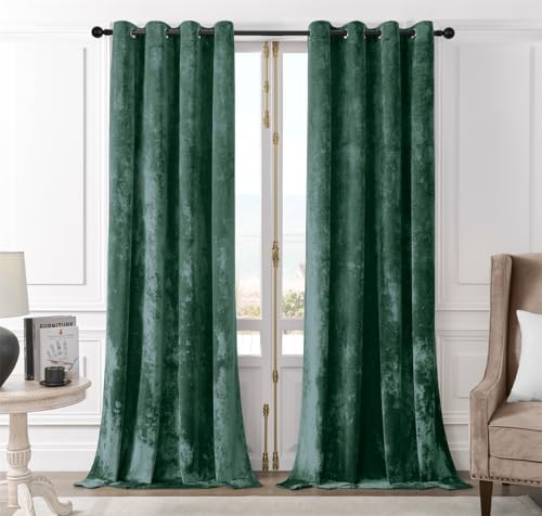SMILETIME Waldgrüne Pannesamt-Vorhänge, luxuriös, wärmeisoliert, schalldichte Vorhänge für Wohnzimmer, Schlafzimmer, Büro, weich und langlebig, lichtfilternde Fensterbehandlungen, 2 Paneele SMILETIME Waldgrüne Pannesamt-Vorhänge, luxuriös, wärmeisoliert, schalldichte Vorhänge für Wohnzimmer, Schlafzimmer, Büro, weich und langlebig, lichtfilternde Fensterbehandlungen, 2 Paneele von SMILETIME