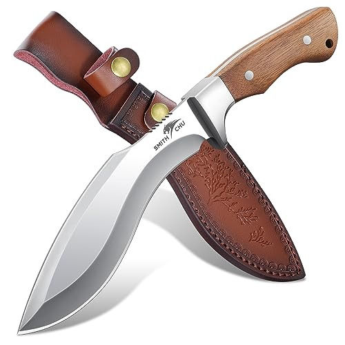 SMITH CHU Outdoor Messer,D2 Stahl Survival Messer mit Scheide,Jagdmesser Feststehende Klinge,Scharfes Camping Messer für Wandern und Angeln von SMITH CHU