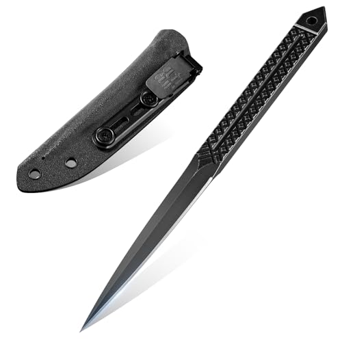 SMITH CHU Outdoor Messer Feststehend - mit Kydex Scheide, Survival Messer, EDC Messer Feststehende Klinge, Geschenke für Männer(Schwarz) von SMITH CHU