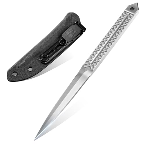 SMITH CHU Outdoor Messer Feststehend - mit Kydex Scheide, Survival Messer, EDC Messer Feststehende Klinge, Geschenke für Männer(Weiß) von SMITH CHU