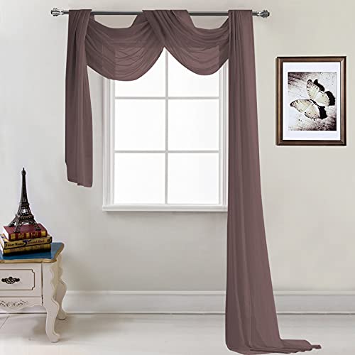 SMITHOOM 1 Stück Voile Schal Vorhang Transparent Sheer Gardinen für Wohnzimmer Schlafzimmer Balkon Fensterschal Dekorative Hochzeit Party Bühne Dekoration Outdoor 132x548cm Braun SMITHOOM 1 Stück Voile Schal Vorhang Transparent Sheer Gardinen für Wohnzimmer Schlafzimmer Balkon Fensterschal Dekorative Hochzeit Party Bühne Dekoration Outdoor 132x548cm Braun von SMITHOOM