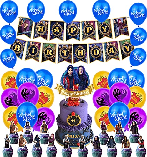 Luftballons Geburtstag Dekorationen Nachkommen Geburtstag Ballons Descendants Banner Geburtstags Kuchen Topper für Kinder Party Dekorationen Luftballons Geburtstag Dekorationen Nachkommen Geburtstag Ballons Descendants Banner Geburtstags Kuchen Topper für Kinder Party Dekorationen von SMLHPARTY