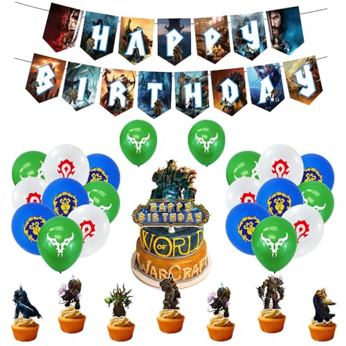 World Of Warcraft Videospiel Geburtstag Deko Set - Luftballons, Girlande, Kuchen Deko für Kindergeburtstag World Of Warcraft Videospiel Geburtstag Deko Set - Luftballons, Girlande, Kuchen Deko für Kindergeburtstag von SMLHPARTY