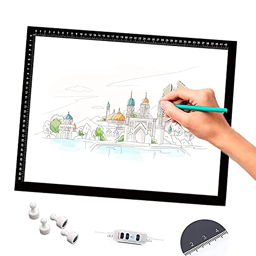 LED Leuchttisch A2 - Leuchtplatte Light Pad, Ultradünnes Zeichenbrett Mit Einstellbarer Helligkeit, USB-Kabel Für Malen, Animation, Kalligraphie, Tattoo, Zeichnung - Schwarz, 47CM×65CM LED Leuchttisch A2 - Leuchtplatte Light Pad, Ultradünnes Zeichenbrett Mit Einstellbarer Helligkeit, USB-Kabel Für Malen, Animation, Kalligraphie, Tattoo, Zeichnung - Schwarz, 47CM×65CM von SMLJJDZ