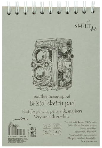 SM-LT Bristol Spiralblock, A5, 30 Blatt, 185 g/m² von SM-LT