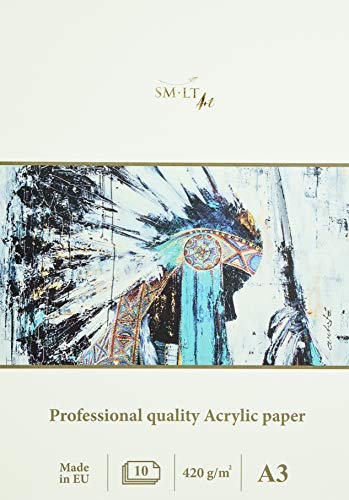 SMLT 3TS-10(420) PRO Line, Acrylmalpapier, A3, 10 Blatt, 420 gsm, naturweiß Papier von SMLT