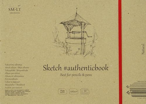 SMLT 5EB-32ST/NT Authentic line 245x176 mm genähtes Skizzenblock authenticbook, 100 gsm Recyclingpapier, 32 Blatt von SM.LT
