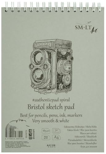 SMLT EB-50TS Authentic Line A4 Skizzenblock, besonders weiß und glatt Bristolpapier, 185 gsm, 50 Blatt, mit Perforation, recycelter Deckel und Doppelspirale SMLT EB-50TS Authentic Line A4 Skizzenblock, besonders weiß und glatt Bristolpapier, 185 gsm, 50 Blatt, mit Perforation, recycelter Deckel und Doppelspirale von SMLT