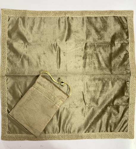 SMMS Spirituelle Samt-Tischdecke, Altar, Tarot-Aufbreitung, goldfarben, Größe M, 61 x 61 cm von SMMS