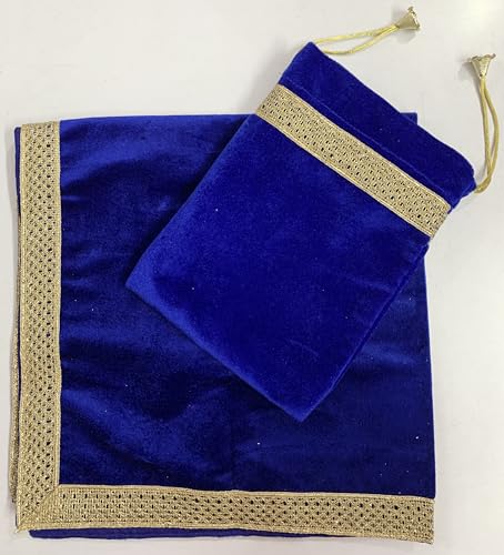 SMMS Spirituelle Samt-Tischdecke, Altar, Tarot-Aufstrich (Blau, Größe L: ca. 92 x 92 cm) von SMMS