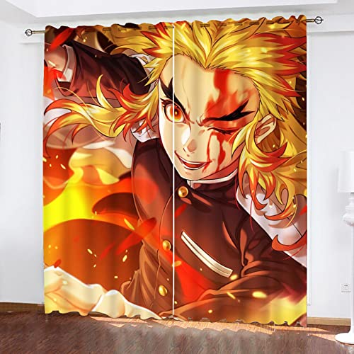 SMNVCKJ Anime Muster Verdunkelungsvorhänge Für Jungen Und Mädchen Schlafzimmer Kinderzimmer Perforierte Vorhänge (6,100 × 140CM) von SMNVCKJ